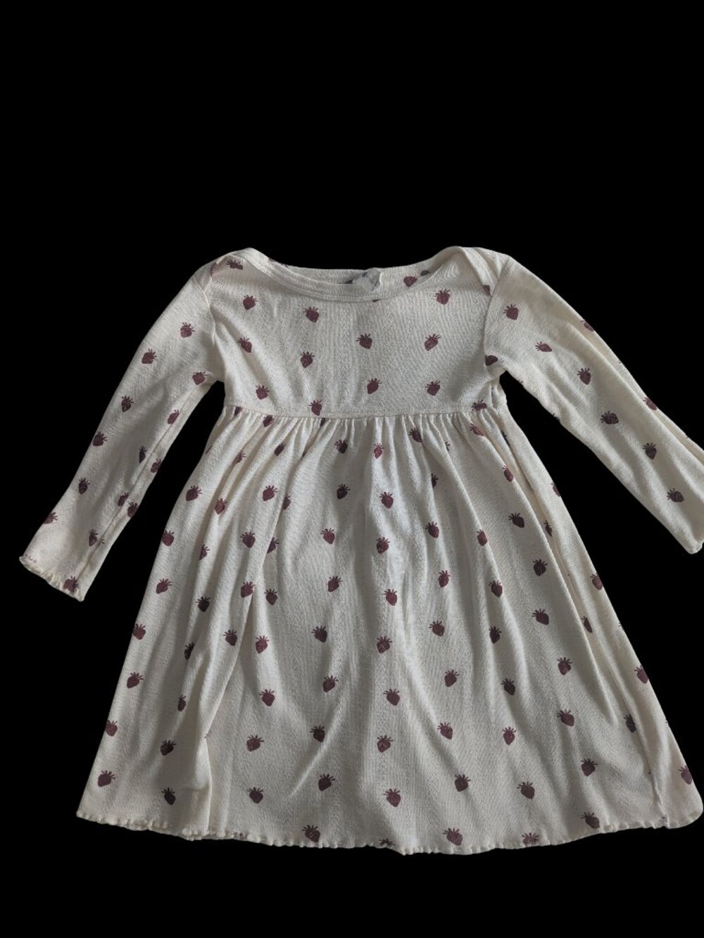 Kate Quinn Cotton Long-Sleeve Strawberry Print Dress | 4T | Like New